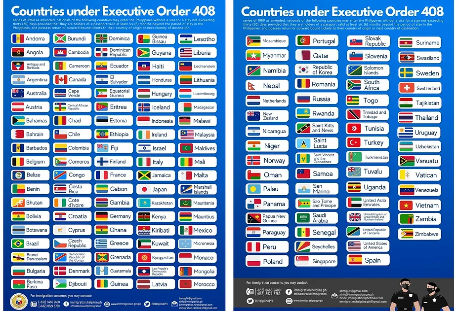 Infographie des pays qui figuraient sur l'ordre exclusif 408 des 157 pays exemptés de visa pour un séjour inférieur à 30 jours.